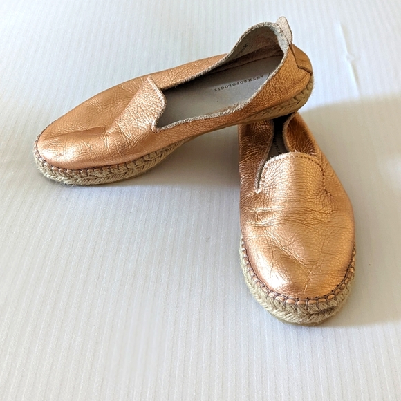 Anthropologie Shoes - Anthropologie Rose Gold Espadrille Flats Sz 37 EU/7 US